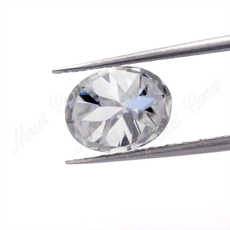 Moissanite de corte ovalado suelto de 7x5 mm de color blanco sintético a precio mayorista