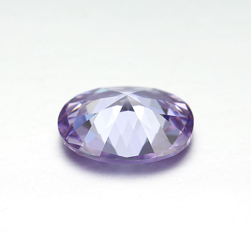 grandes piedras sueltas facetadas de corte ovalado color lavanda zirconia cúbica cz