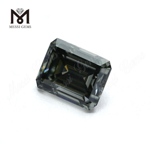 Precio de fábrica, diamante de moissanita gris oscuro de corte esmeralda de 10x8mm, suelto para anillo