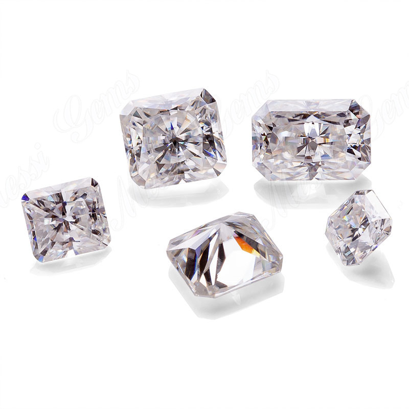 Corte radiante de color D sintético 10x10mm blanco vvs moissanite piedras de diamante sueltas