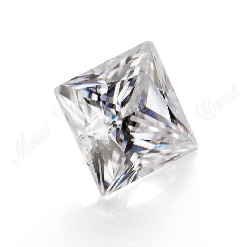 Diamante moissanite de piedra suelta de corte princesa cuadrado