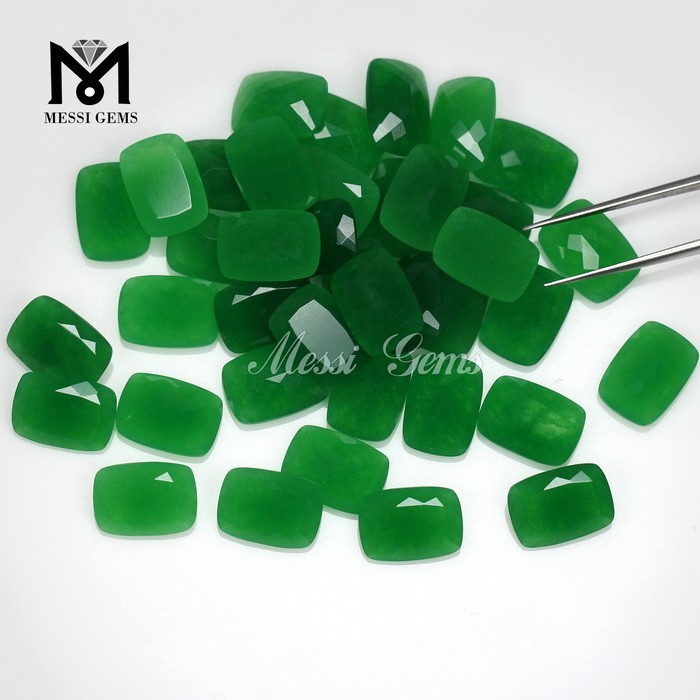 Cojín de Cuarzo Verde 10 x 14 mm Piedra Preciosa Suelta Facetada Jade