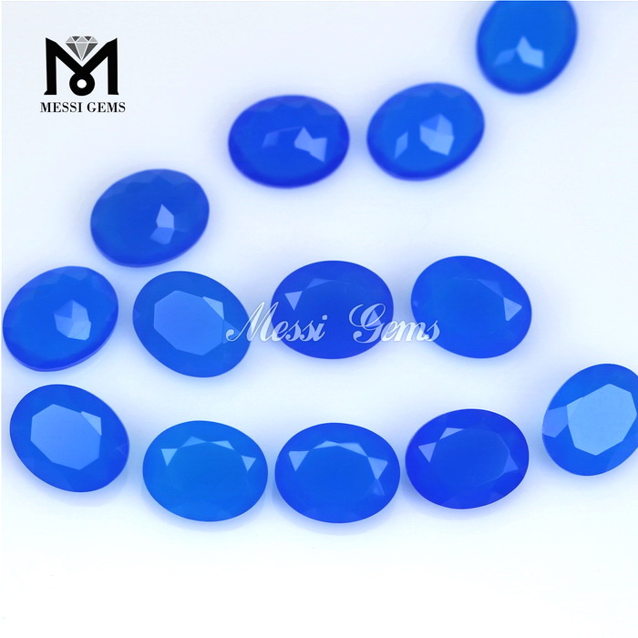 Gran oferta, cuentas de ágata ovaladas de piedras preciosas a la moda, 8x10, piedra de ágata azul suelta