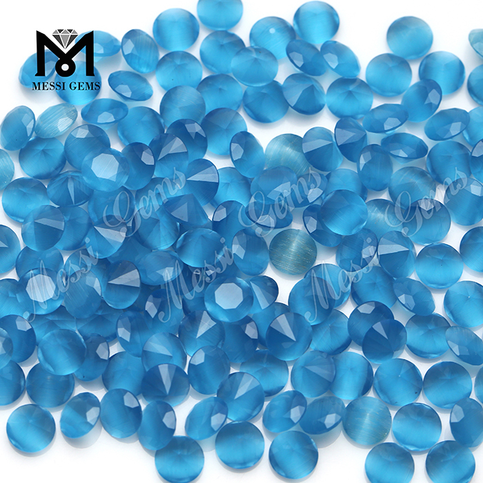 Piedras preciosas sueltas Redondas Piedras de vidrio de 9,0 mm Piedra de ojo de gato