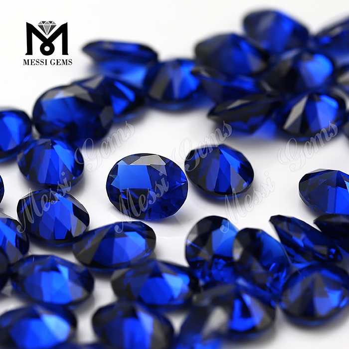 Piedra de espinela sintética forma ovalada 10x12mm 113 # piedra preciosa de espinela azul