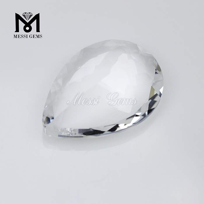Gemas de piedra de cristal blanco transparente de 18 x 25 mm con corte de pera al por mayor