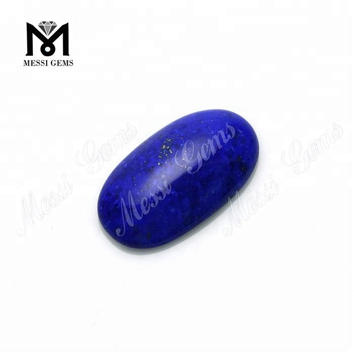 Piedra suelta de lapislázuli natural azul de corte ovalado cortado a máquina