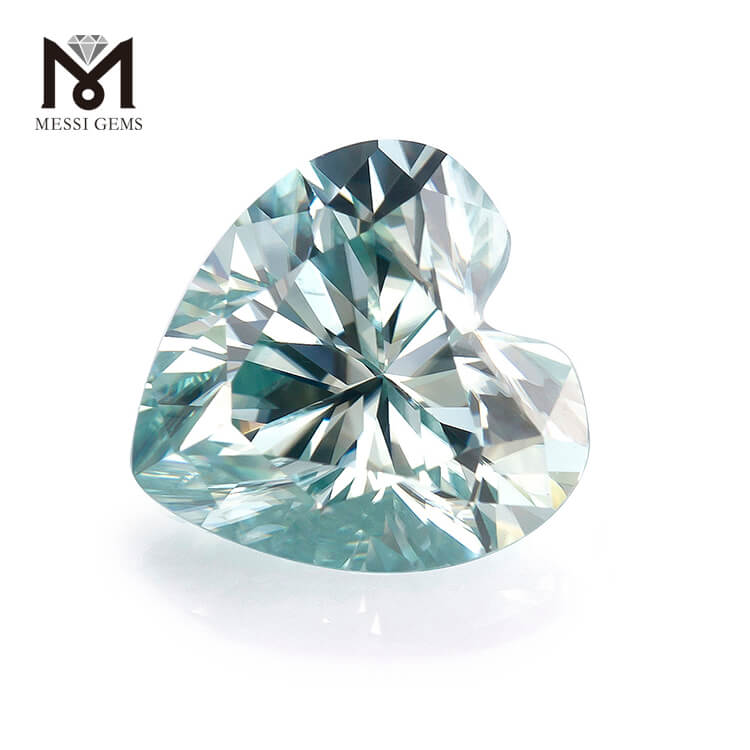 Corte de corazón 8 * 9 mm Teal moisanita suelta proveedor de piedras preciosas al por mayor
