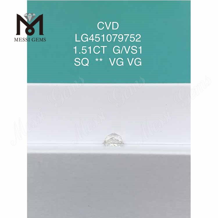 1,51 quilates G VS1 HPHT PRINCESS CVD diamantes cultivados en laboratorio