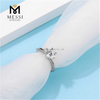 Regalo de Navidad solitario moissanite mujer anillo joyería 14k chapado en oro 925 anillos de plata