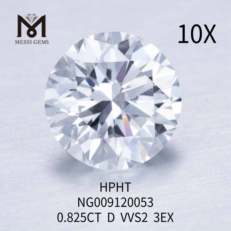 Diamante de laboratorio suelto redondo blanco 0.825CT VVS2 3EX 