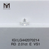 2,01 quilates E VS1 redondo barato laboratorio cultivado gemas diamante 3EX precio barato