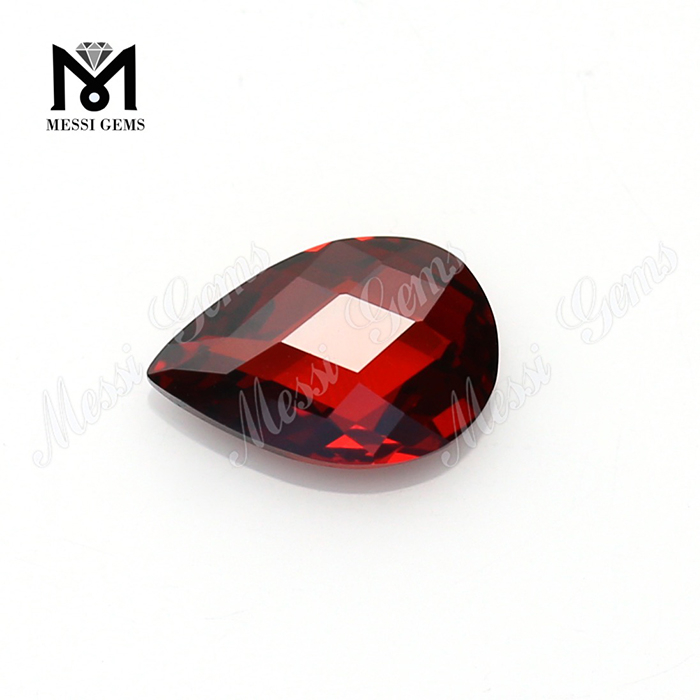Piedra de zirconia cúbica granate pera doble briolette de 8x12 mm