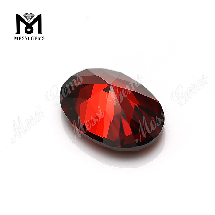 Venta al por mayor Granate cortado a máquina 13 x 18 mm Piedra de circonita cúbica ovalada