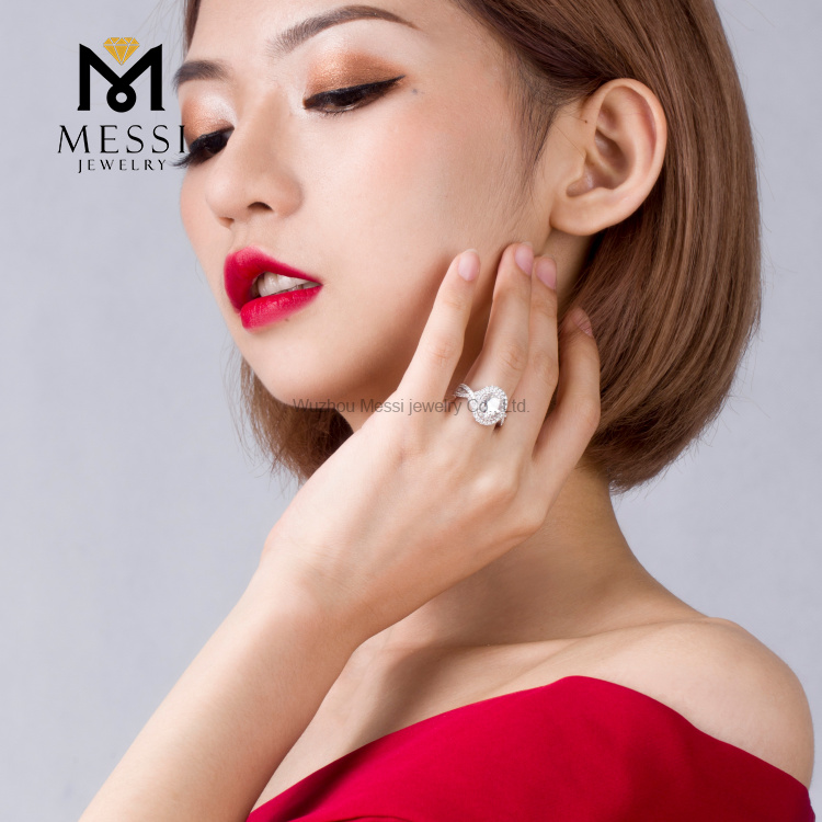 Anillos de boda de 1,8 quilates, 14k/18k, anillo de oro moissanite para niña