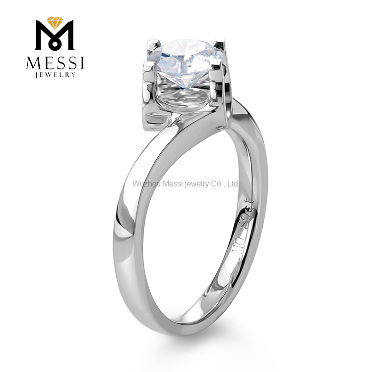 1 ct 14k 18k anillos de boda anillo de oro moissanite para la venta