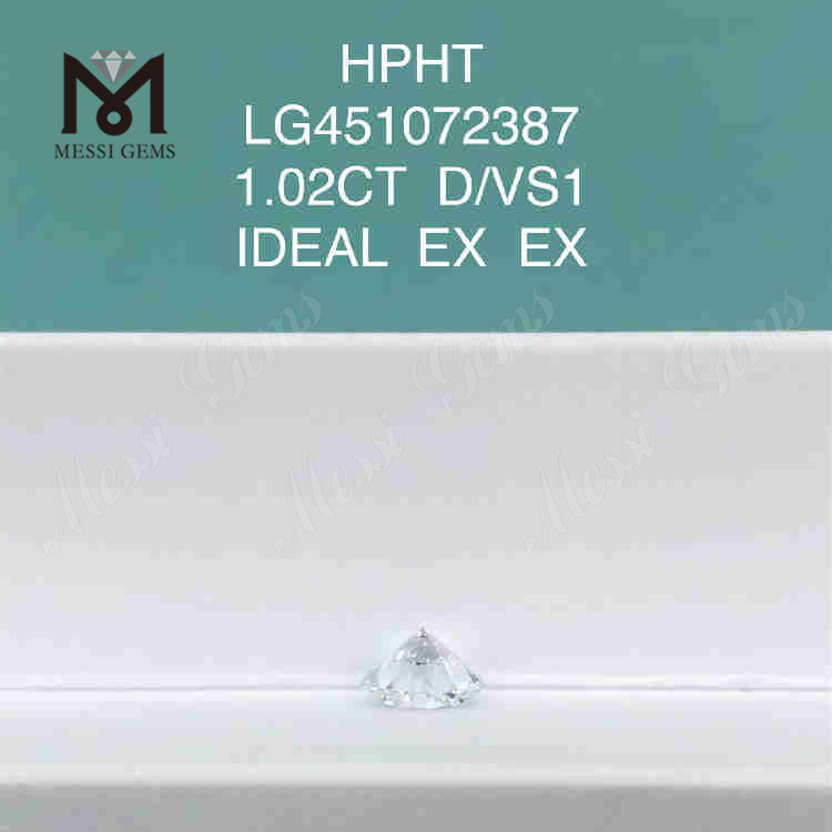 1.02ct D/VS1 RD diamante cultivado en laboratorio IDEAL