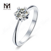 Messi Gems anillo de plata de ley 925 con diamante moissanite de 1 quilate