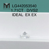 1.71 quilates D VS2 IDEAL Diamantes cultivados en laboratorio chino de corte redondo en oferta