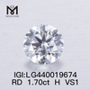 1,70 quilates H VS1 IDEAL Diamante redondo cultivado en laboratorio costo por quilate
