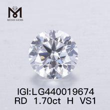 1,70 quilates H VS1 IDEAL Diamante redondo cultivado en laboratorio