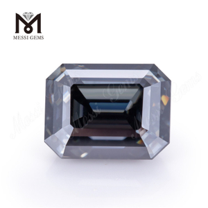 Moissanite gris con forma de esmeralda, 7x9mm, piedras sueltas de moissanite, precio de fábrica, gemas en Stock