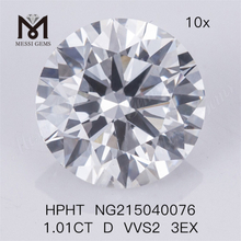 1.01CT D VVS2 3EX Lab Grown Diamond HPHT piedra