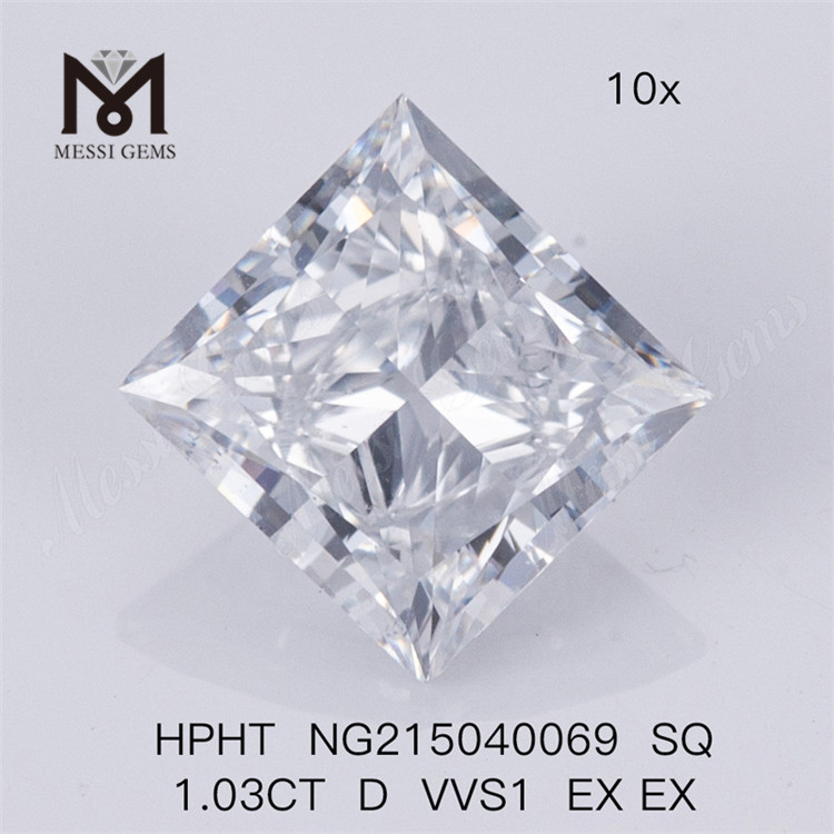 HPHT SQ 1.03CT D VS1 EX EX Piedra de diamante cultivada en laboratorio