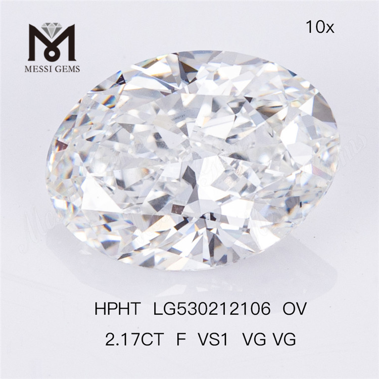 2.17CT laboratorio cultivado diamante ovalado F color HPHT diamante hecho por el hombre al por mayor