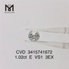 1.02ct VS 3EX lab diamond rd E color diamante artificial en stock