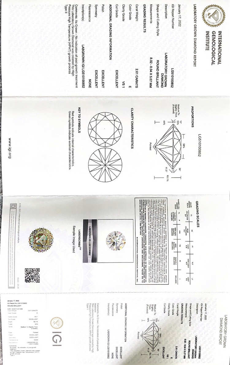 Diamante de laboratorio suelto HPHT