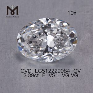 Venta de diamantes de laboratorio sueltos cvd ovalados de diamantes de laboratorio sueltos baratos de 2.39ct F