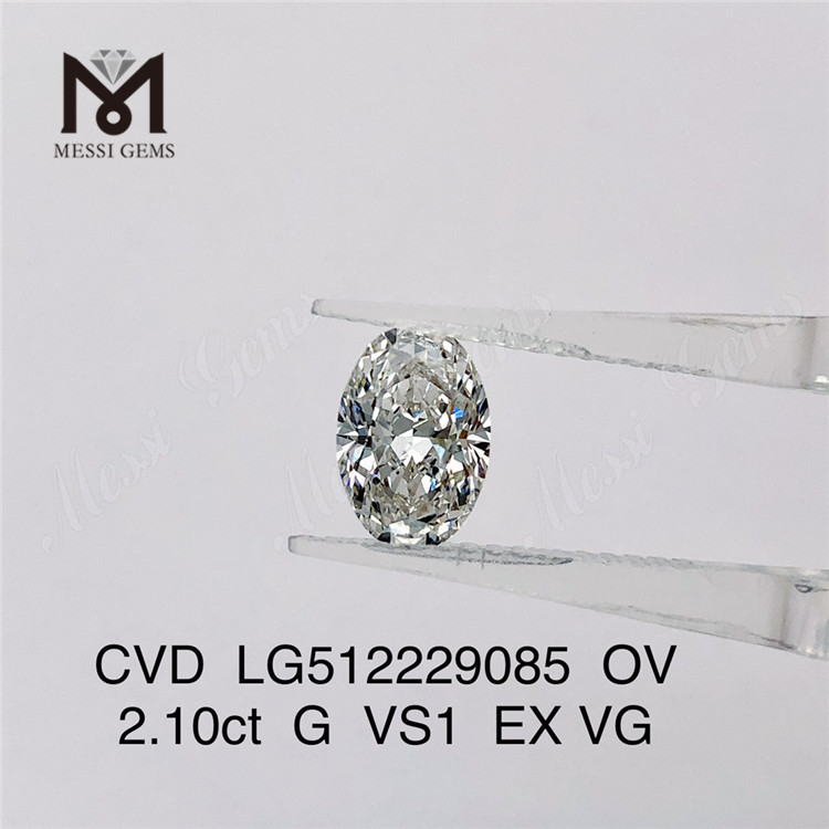 2.1ct G diamantes hechos por el hombre sueltos ov cvd diamante de laboratorio al por mayor