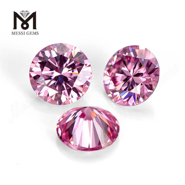 Certificado GRA Calidad superior 1 quilate Precio al por mayor Piedra preciosa de forma redonda de moisonita rosa para joyería