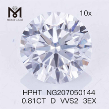 0.81CT D VVS2 3EX Diamante de laboratorio HPHT Diamante hecho por el hombre