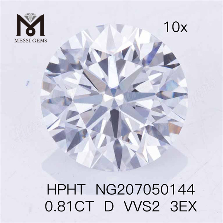 0.81CT D VVS2 3EX Diamante de laboratorio HPHT Diamante hecho por el hombre