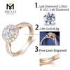oro blanco amarillo 14K 18K oro forma de flor moda HPHT Lab Craeted Diamond Ring