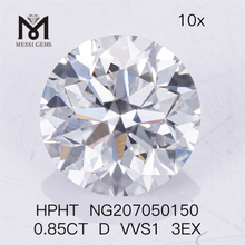 0.85CT HPHT Lab Diamond D VVS1 3EX HPHT Diamante hecho por el hombre