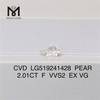 2.01CT F VVS2 EX VG CVD Diamantes de laboratorio de pera