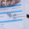 Pendientes de diamantes cultivados en laboratorio de corte brillante redondo D VS2 de oro blanco de 18 quilates de 1,01 quilates para mujer