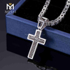 Colgante clásico de hip hop, collar cruzado de latón/cobre/plata para padre
