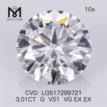 3.012 quilates G Color VS1 claridad Precio de fábrica instock Envío rápido Lab Grown cvd diamond