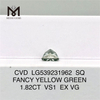 1,82 quilates, el mejor diamante de laboratorio suelto SQ Fancy Yellow Green, costo de diamante de laboratorio, precio de fábrica