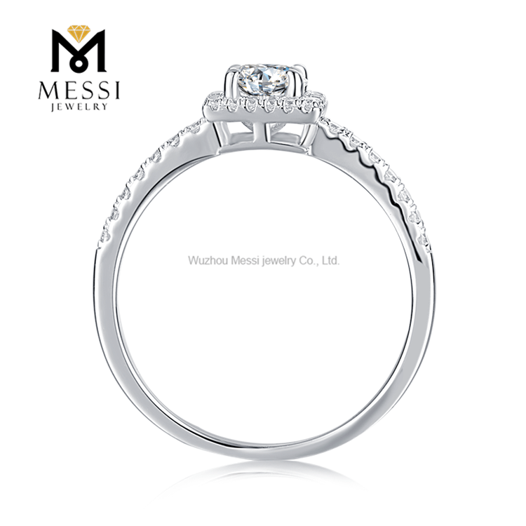 Precio al por mayor de fábrica 925 anillos de joyería de plata moissanita anillo de moissanita para mujer