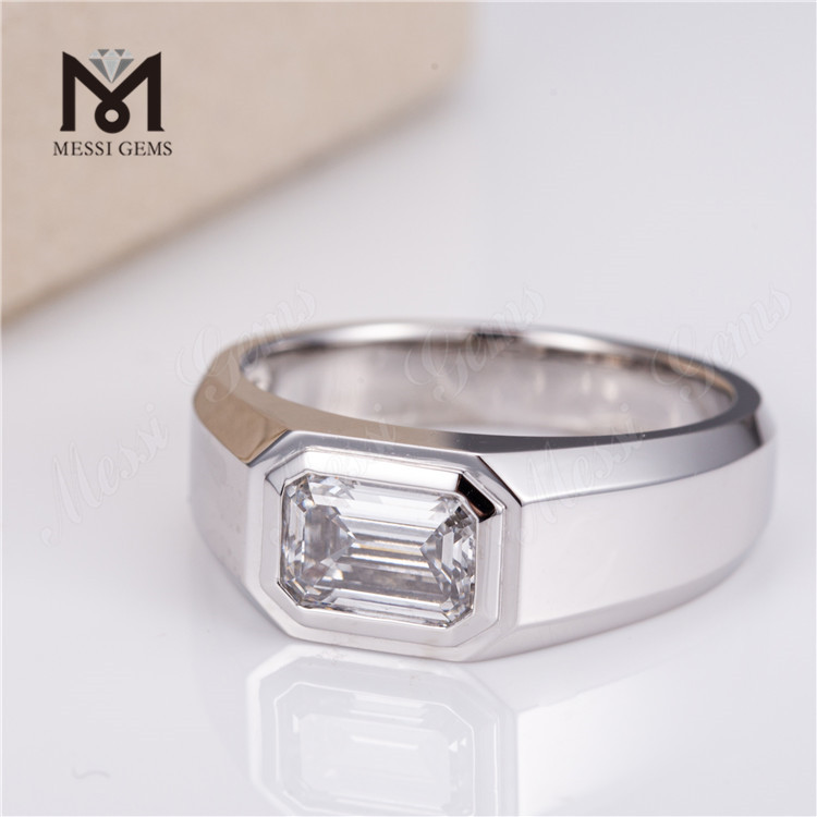 Anillos de compromiso de talla esmeralda con diamantes cultivados en laboratorio IGI de color E de 1 ct
