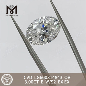 3CT E VVS2 EX para Cvd ovalado en diamante LG600314843 Todas sus necesidades de joyería 丨Messigems