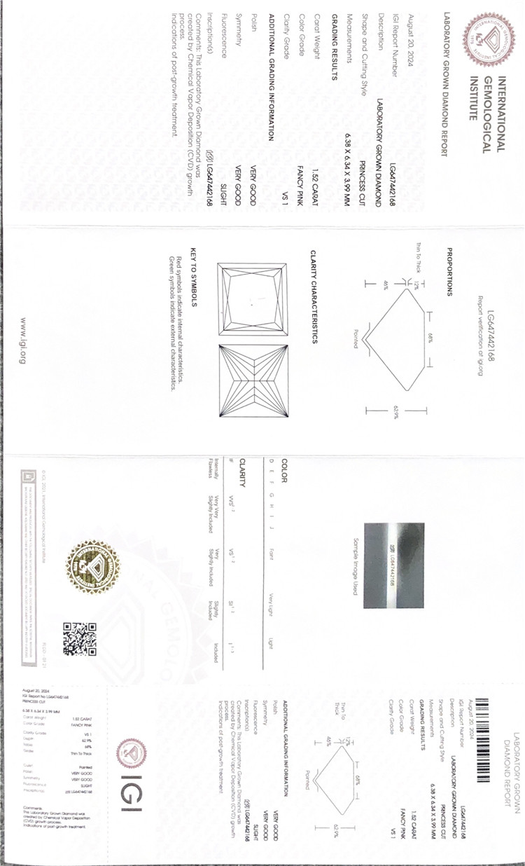 igi 1.52ct diamantes fabricados sueltos