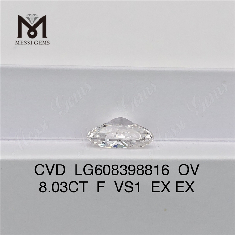 8.03CT Diamantes creados en laboratorio superior F VS1 OV丨Messigems CVD LG608398816 