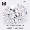 4.35CT F VS1 EX EX OV diamante cvd más grande CVD LG585306639