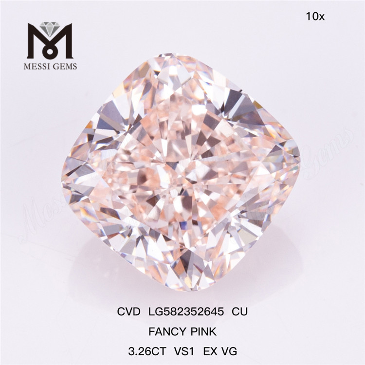 3.26CT VS1 CU FANCY PINK EX VG Rosa CVD Diamante LG582352645 